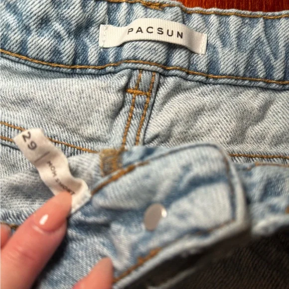 PacSun WomenLight Blue MomJean Shorts - Picture 3 of 4